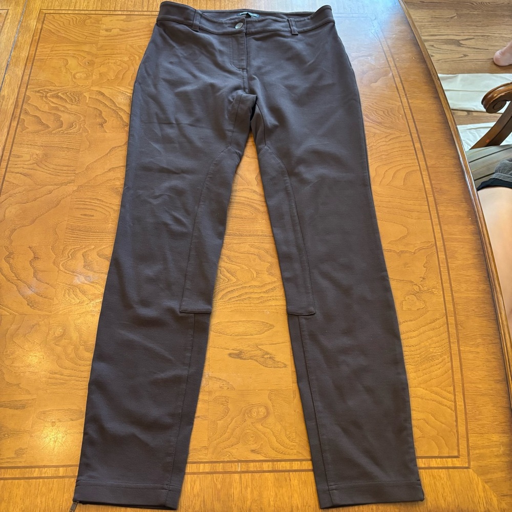 Elileen‎ fisher brown ankle pants with ankle zippers sz xs stretch